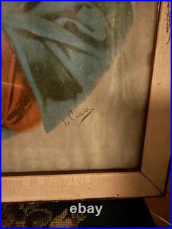 Antique Crosio Mater Dolorosa Framed Print Catholic Religious Mother Of sorrows