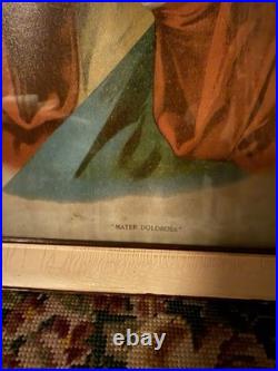 Antique Crosio Mater Dolorosa Framed Print Catholic Religious Mother Of sorrows