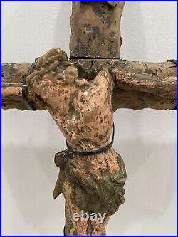 Antique Crucifix European Religious Art Artifact 19