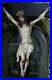 Antique-Crucifix-Religious-Glass-Eyes-Wall-Spanish-Stucco-Christian-Wood-Cross-01-ljtc