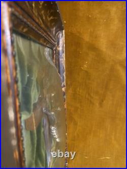 Antique Crucifix Under The Bubble Glass Religious Altar Church