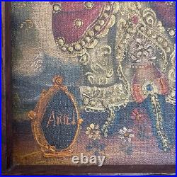 Antique Cuzco Peru Retablo Colonial Archangel Ariel Carved Wood 16.5 x 12 x2