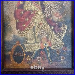 Antique Cuzco Peru Retablo Colonial Archangel Ariel Carved Wood 16.5 x 12 x2