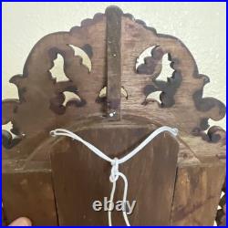 Antique Cuzco Peru Retablo Colonial Archangel Ariel Carved Wood 16.5 x 12 x2