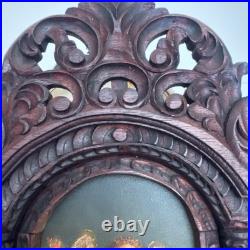 Antique Cuzco Peru Retablo Colonial Archangel Ariel Carved Wood 16.5 x 12 x2