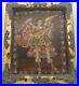 Antique-Cuzco-school-painting-Archangel-playing-guitar-with-inlaid-silver-on-frame-01-uk