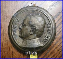 Antique Daprato Studios (Chicago-New York) PIVS-XI Pont-max Bronze Plaque (RARE)