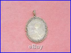 Antique Diamond Mother Pearl Mary Magdalene Religious Pendant 1910 Argentina