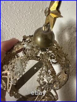 Antique Early Brass Metal Crown Halo For Antique Santos Or Madonna Virgin Statue