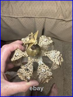 Antique Early Brass Metal Crown Halo For Antique Santos Or Madonna Virgin Statue