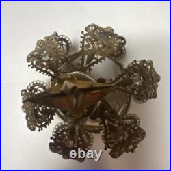 Antique Early Brass Metal Crown Halo For Antique Santos Or Madonna Virgin Statue