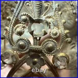 Antique Early Brass Metal Crown Halo For Antique Santos Or Madonna Virgin Statue