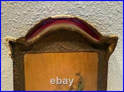 Antique Egyptian Middle East Picture Of Man On Horse Religious Ornate Frame