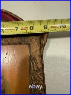 Antique Egyptian Middle East Picture Of Man On Horse Religious Ornate Frame