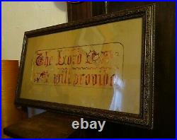 Antique Embroidery Religious Sampler 24 Perforated Paper Old Church Art Vintage