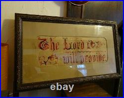 Antique Embroidery Religious Sampler 24 Perforated Paper Old Church Art Vintage