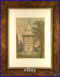 Antique English Silk Embroidery Sampler, Mourning, Tapestry in Frame, c. 1808
