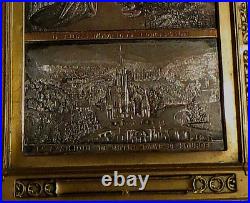 Antique Engraved Religious Plaque Lourdes Saint Mary Bernadette By Wicker