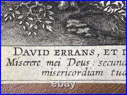 Antique Engraving 1620's Christ Good Shepherd holy card religious print