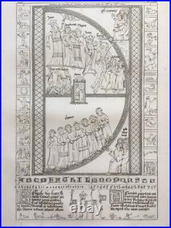 Antique Engraving Ancient Religious Latin Manuscript Vatican Seneca Tragedies