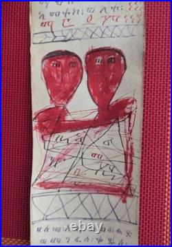 Antique Ethiopian Amulet Manuscript Scroll Handwritten Magical Prayer Protection