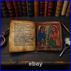 Antique Ethiopian Ge'ez Illuminated Manuscript Bible- Handwritten Parchment, 18c