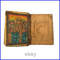 Antique Ethiopian Orthodox Bible Ge'ez Manuscript Hand Painted 5 Pictures
