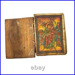 Antique Ethiopian Orthodox Bible Ge'ez Manuscript Hand Painted 5 Pictures