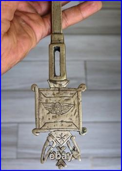 Antique Ethiopian Processional Hand Cross Silvered Brass Religious Icon Coptic