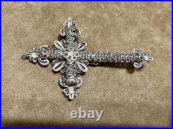 Antique European Sterling & Gilt Filigree Crucifix Famous Provenance