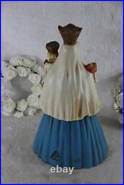 Antique Flemish OLV BOOM Madonna religious statue figurine Chalkware Rare