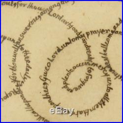 Antique Folk Art Calligraphy Micro-Graphy David Davidson 1858 Mears Psalm 16