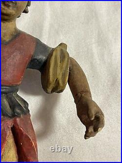 Antique Folk Art Carved Painted Wooden SANTOS Sculpture religious fragment