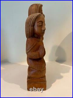 Antique Folk Art Religious Carved Wood Statue JUNOIR TE, PIAUI RARE