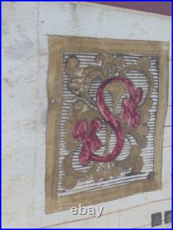 Antique Framed Antiphonal Illuminated Gregorian Chant Manuscript- 2 Sided Vellum