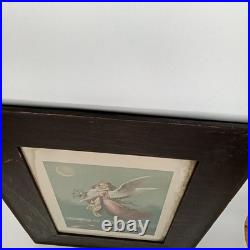 Antique Framed Lithograph Angel Of Peace Zu Gott Wilhelm Von Kaulbach 1800s