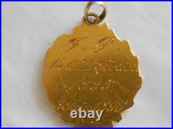 Antique French 18ct Solid Gold Virgin Mary Pendant, Inscribed Dated 1896