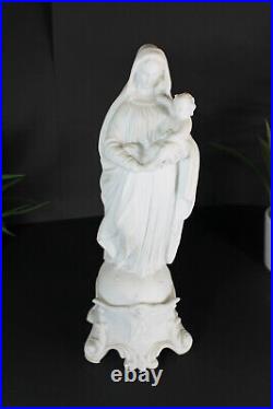 Antique French Bisque porcelain statue madonna religious marked
