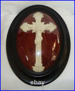 Antique French Carved Meerschaum Religious Reliquary 19 Th Jesus On The Cross