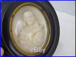 Antique French Carved Meerschaum Religious Reliquary 19th Jesus Christ