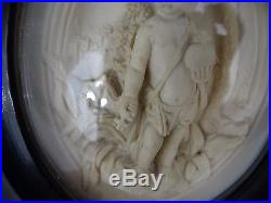 Antique French Carved Meerschaum Religious Reliquary St John Child 19 th Signed