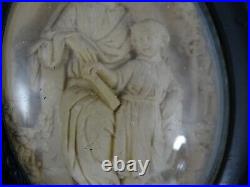 Antique French Carved Meerschaum Reliquary 19th Religious Saint Joseph