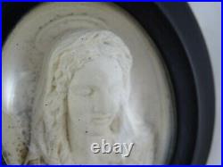 Antique French Carved Meerschaum Reliquary Religious Virgin Mary Sacred Heart