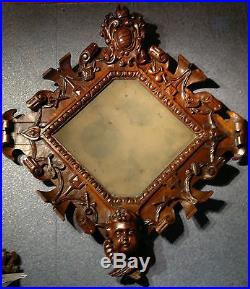 Antique French Carved Walnut Religious Crucifix Frame Signed G. SEGAUD 26.5x 23
