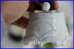 Antique French Crucifix religious cross Ecce Home skull porcelain