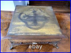 Antique French Gild Solid Brass Bible Holder Stand Lectern Altar Religious Jesus Antique French Gild Solid Brass Bible Holder Stand Lectern Altar Religious Jesus