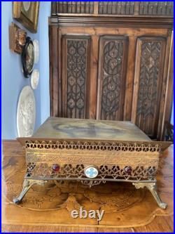 Antique French Gild Solid Brass Bible Holder Stand Lectern Altar Religious Jesus Antique French Gild Solid Brass Bible Holder Stand Lectern Altar Religious Jesus