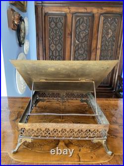 Antique French Gild Solid Brass Bible Holder Stand Lectern Altar Religious Jesus Antique French Gild Solid Brass Bible Holder Stand Lectern Altar Religious Jesus