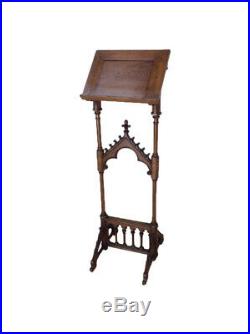 Antique French Gothic Bible Stand, Oak, 19th Century, Religious
