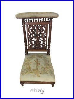 Antique French Gothic Church Kneeler, Prayer Chair, 19th Century, Religious #11126